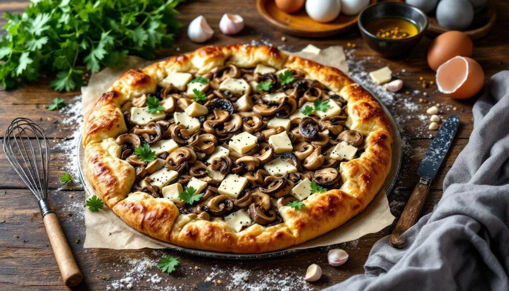 Torta Salata ai Funghi con Fontina